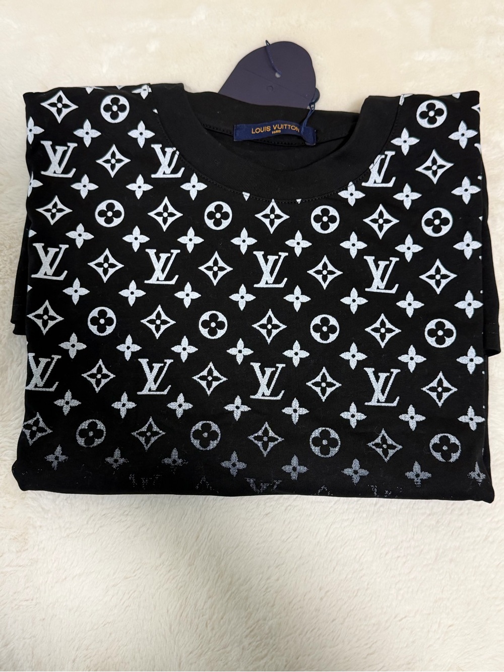 T shirt Men’s Black Monogram Panel Crew Neck T-Shirt